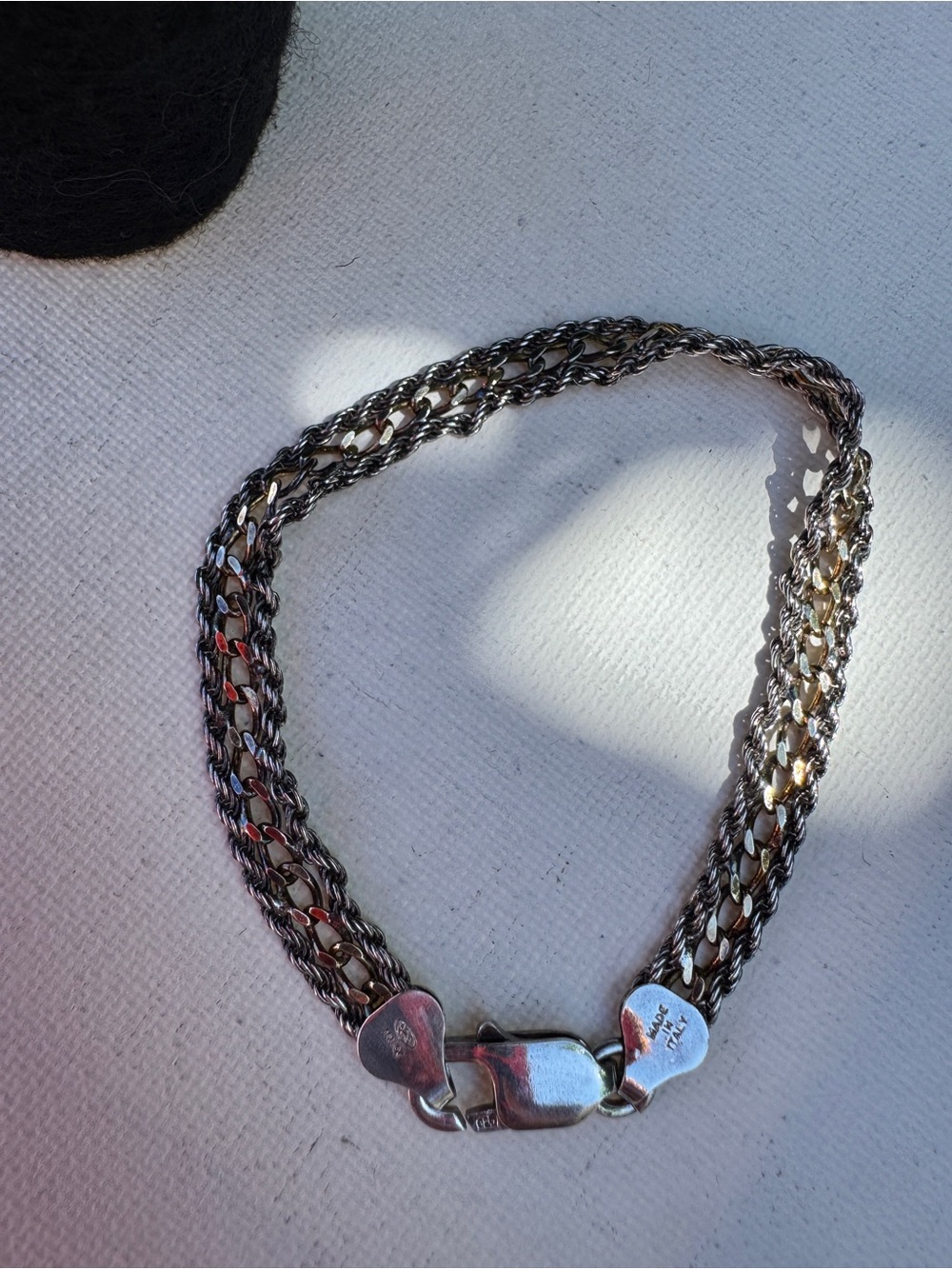Milor Bracelet Two-Tone Gold and Silver Braided Bracelet Vintage Italy Unisex